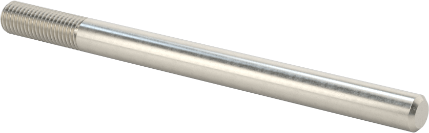 18-8 Paslanmaz Çelik Tek Uçlu Dişli Saplama, 1/4"-28 Diş Boyutu, 3-1/2" Uzunluk