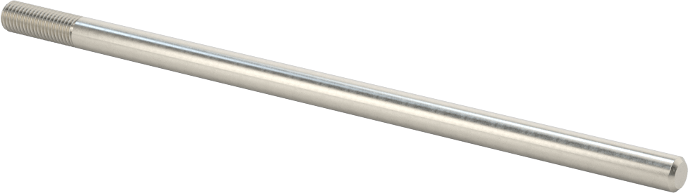 18-8 Paslanmaz Çelik Tek Uçlu Dişli Saplama, 1/4"-28 Diş Boyutu, 6 inç Uzunluk