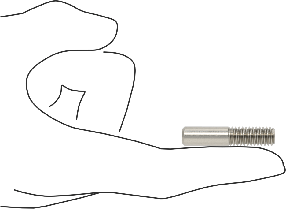 18-8 Paslanmaz Çelik Tek Uçlu Dişli Saplama, 5/16"-18 Diş Boyutu, 1-1/2" Uzunluk