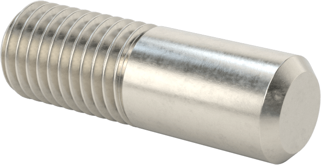 18-8 Paslanmaz Çelik Tek Uçlu Dişli Saplama, 5/16"-24 Diş Boyutu, 1" Uzunluk