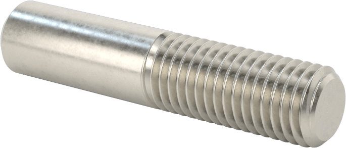 18-8 Paslanmaz Çelik Tek Uçlu Dişli Saplama, 5/16"-24 Diş Boyutu, 1-1/2" Uzunluk