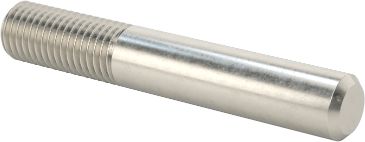 18-8 Paslanmaz Çelik Tek Uçlu Dişli Saplama, 5/16"-24 Diş Boyutu, 2" Uzunluk