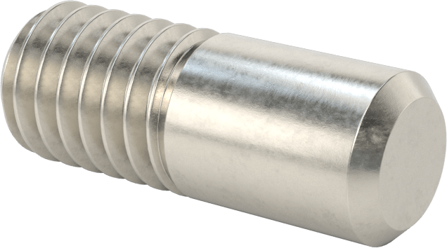 18-8 Paslanmaz Çelik Tek Uçlu Dişli Saplama, 3/8"-16 Diş Boyutu, 1" Uzunluk