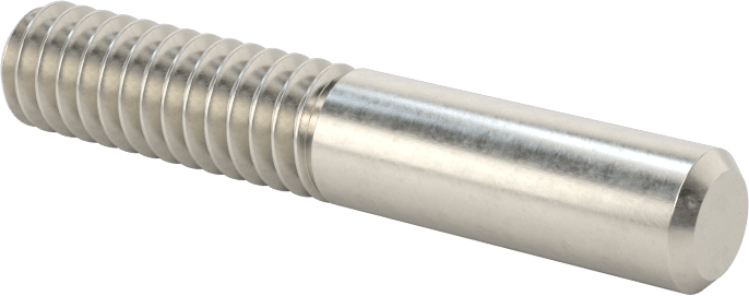 18-8 Paslanmaz Çelik Tek Uçlu Dişli Saplama, 1/4"-20 Diş, 1-1/2" Uzunluk