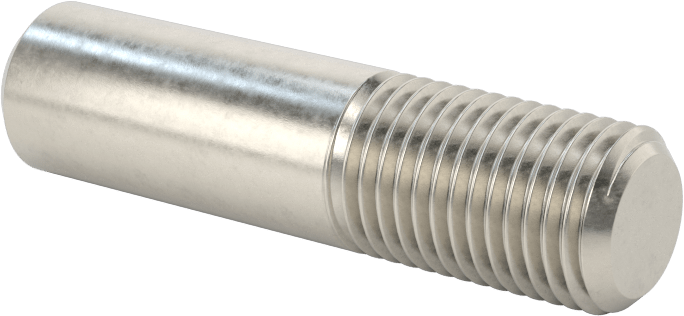 18-8 Paslanmaz Çelik Tek Uçlu Dişli Saplama, 3/8"-24 Diş Boyutu, 1-1/2" Uzunluk