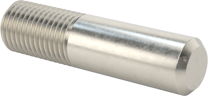 18-8 Paslanmaz Çelik Tek Uçlu Dişli Saplama, 3/8"-24 Diş Boyutu, 1-1/2" Uzunluk