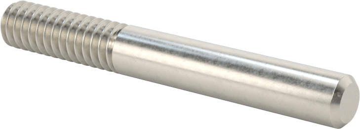 18-8 Paslanmaz Çelik Tek Uçlu Dişli Saplama, 1/4"-20 Diş, 2" Uzunluk