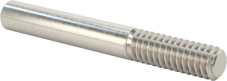 18-8 Paslanmaz Çelik Tek Uçlu Dişli Saplama, 1/4"-20 Diş, 2" Uzunluk