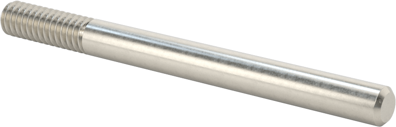 18-8 Paslanmaz Çelik Tek Uçlu Dişli Saplama, 1/4"-20 Diş, 3" Uzunluk