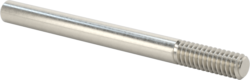 18-8 Paslanmaz Çelik Tek Uçlu Dişli Saplama, 1/4"-20 Diş, 3" Uzunluk