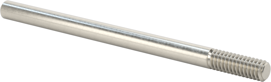 18-8 Paslanmaz Çelik Tek Uçlu Dişli Saplama, 1/4"-20 Diş, 4" Uzunluk