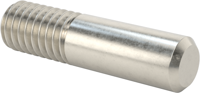 18-8 Paslanmaz Çelik Tek Uçlu Dişli Saplama, 3/8"-16 Diş, 1-1/2" Uzunluk