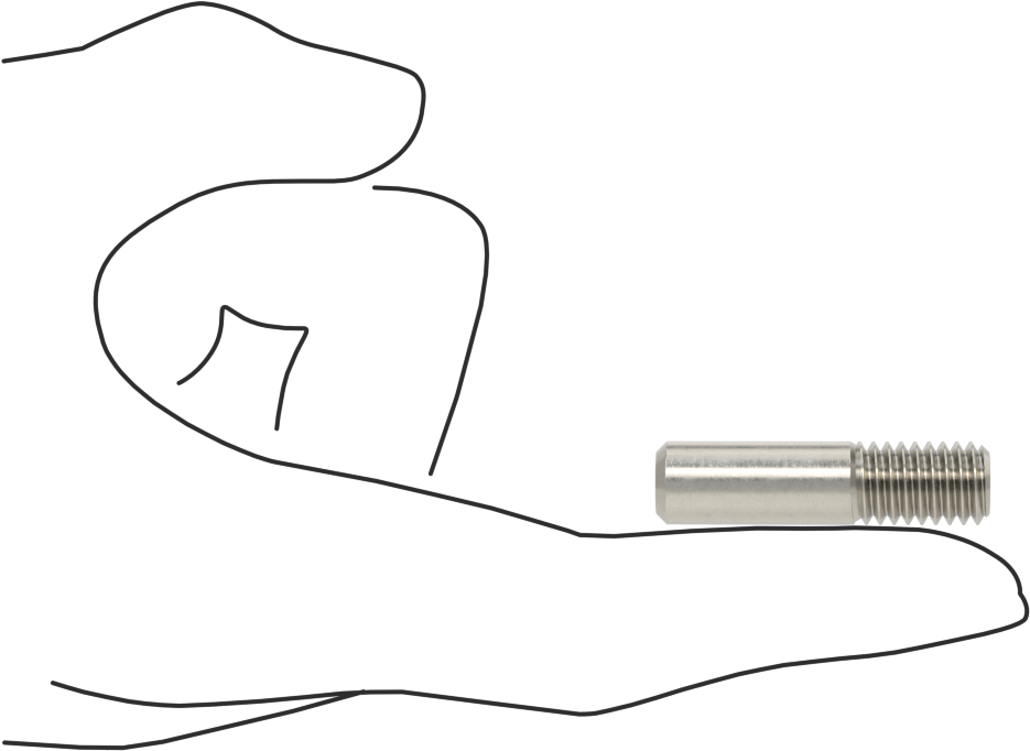 18-8 Paslanmaz Çelik Tek Uçlu Dişli Saplama, 3/8"-16 Diş, 1-1/2" Uzunluk