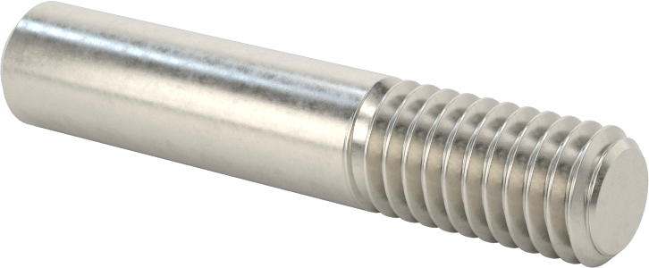 18-8 Paslanmaz Çelik Tek Uçlu Dişli Saplama, 3/8"-16 Diş, 2" Uzunluk