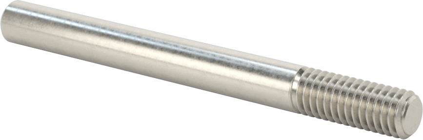 18-8 Paslanmaz Çelik Tek Uçlu Dişli Saplama, 3/8"-16 Diş, 4" Uzunluk