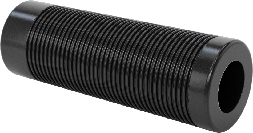 Vinil Plastik Yuvarlak Tutamaklar, Yivli, 5/8" OD, 3-1/8" Uzunluk, Siyah