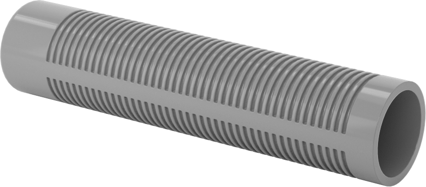 Vinil Plastik Yuvarlak Tutamaklar, Yivli, 5/8" OD, 3-3/8" Uzunluk