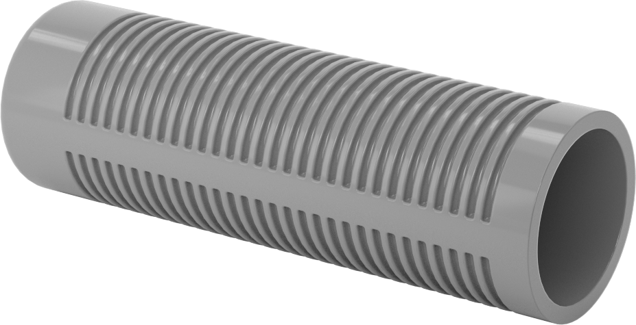 Vinil Plastik Yuvarlak Tutamaklar, Yivli, 1-1/4" OD