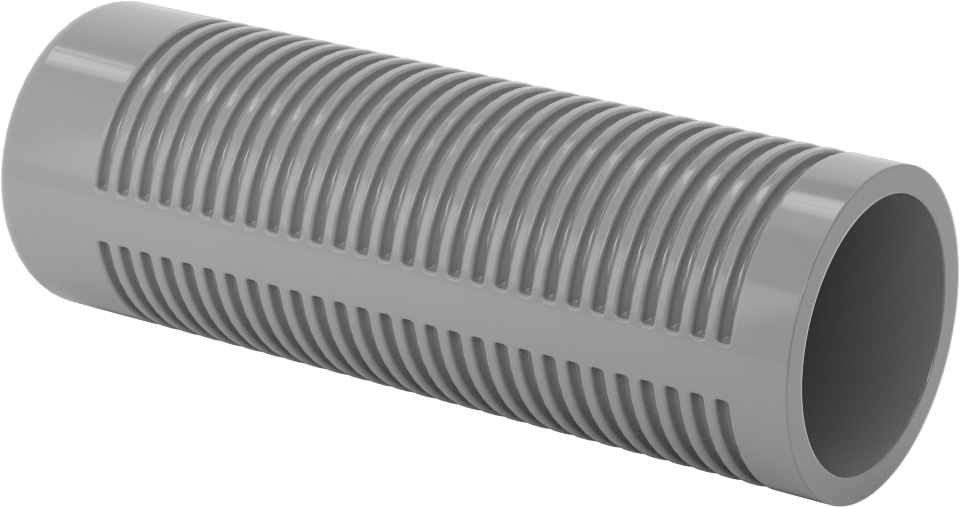 Vinil Plastik Yuvarlak Tutamaklar, Yivli, 1-1/2" OD