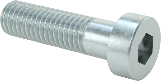 Alaşımlı Çelik Düşük Profilli Soket Başlı Vida, Girintili Altıgen, Çinko Kaplı 8.8 Çelik, M8 x 1.25mm, 30 mm Uzunluk