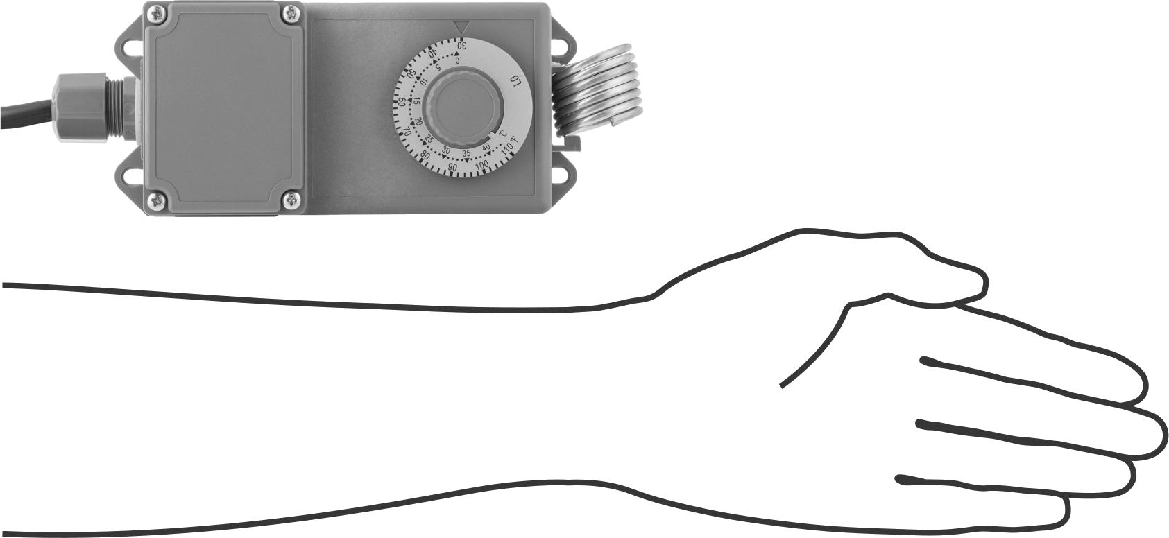 Islak Ortamlar İçin Hat Gerilimli Termostatlar, Isıtıcılar için, 125V AC, SPDT Anahtarı