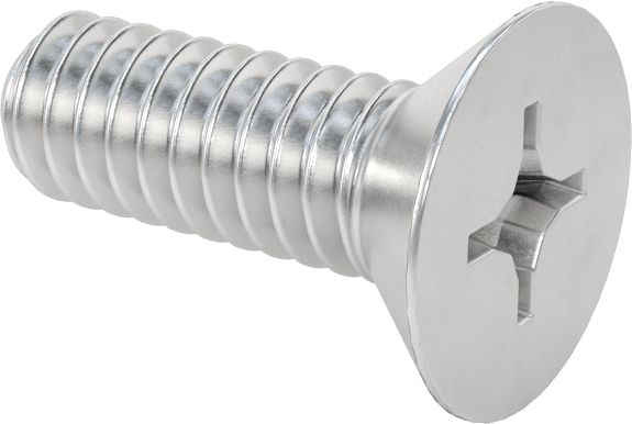 2024 Alüminyum Phillips Düz Başlı Vida, 1/4"-20 Diş Boyutu, 3/4" Uzunluk