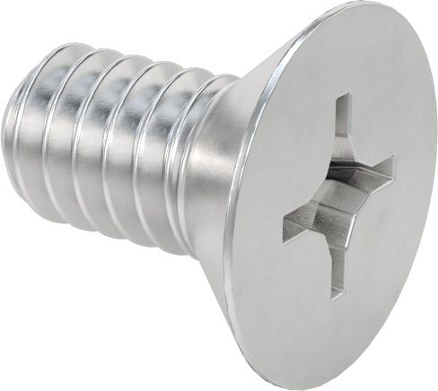 2024 Alüminyum Phillips Düz Başlı Vida, 1/4"-20 Diş Boyutu, 1/2" Uzunluk