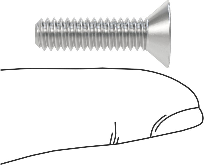 2024 Alüminyum Phillips Düz Başlı Vida, 1/4"-20 Diş Boyutu, 1" Uzunluk