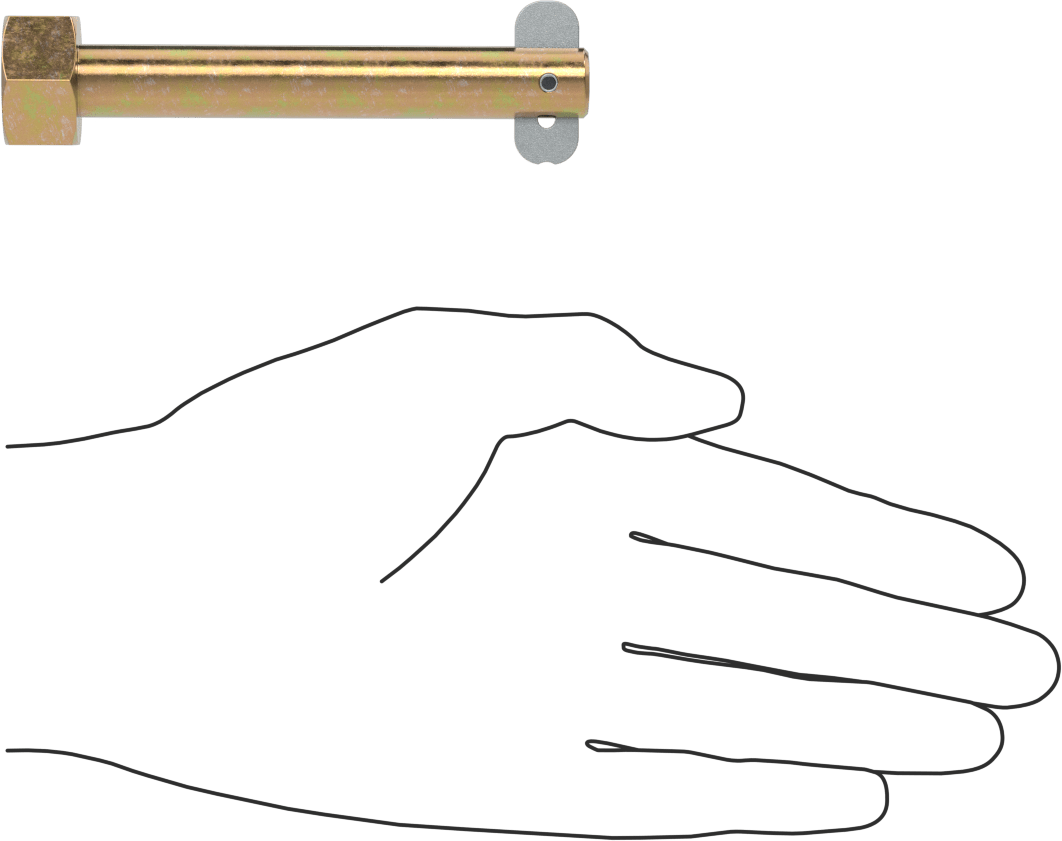 Toggle'lı Çatal Pimi, 1/2" Çap, 3" Kullanılabilir Uzunluk