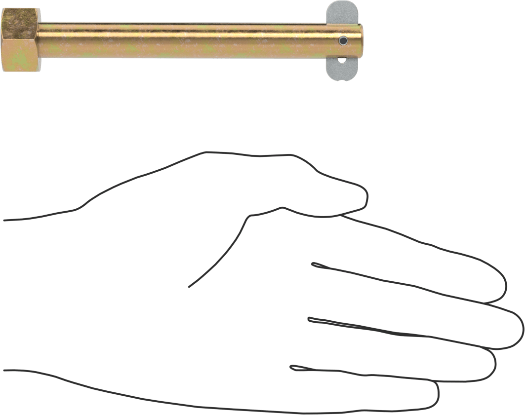 Toggle'lı Çatal Pimi, 1/2" Çap, 4" Kullanılabilir Uzunluk