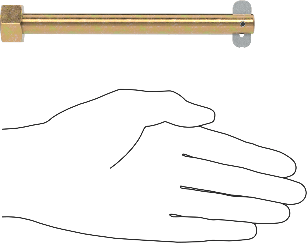 Toggle'lı Çatal Pimi, 1/2" Çap, 5 inç Kullanılabilir Uzunluk