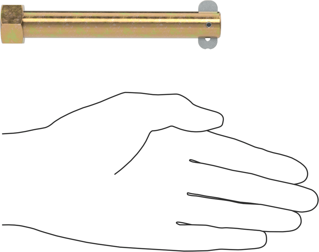 Toggle'lı Çatal Pimi, 5/8" Çap, 4" Kullanılabilir Uzunluk