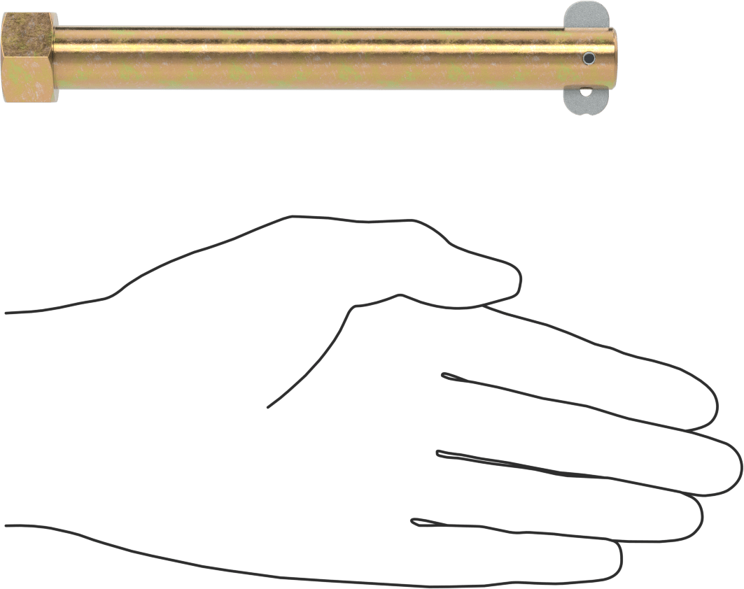 Toggle'lı Çatal Pimi, 5/8" Çap, 5 inç Kullanılabilir Uzunluk