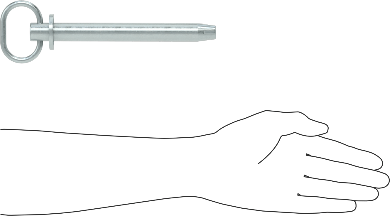 Toggle'lı Çatal Pimi, Döngü Tutamak, Çinko Kaplamalı Karbon Çelik, 20 mm Çap, 150 mm Uzunluk