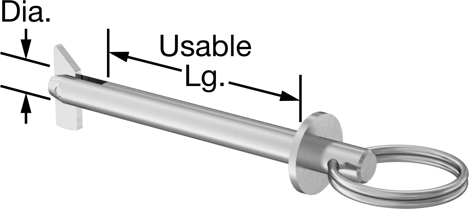 Toggle'lı Çatal Pimi, Halka Tutucu, Çinko Kaplamalı Karbon Çelik, 3/8" Çap, 2,75 inç Uzunluk