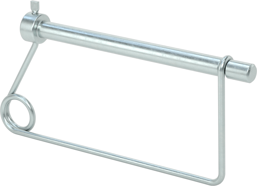 Kare Tel Tutuculu ve Kancalı Çatal Pimi, 1004-1045 Karbon Çelik, 1/4" Çap, 3" Kullanılabilir Uzunluk