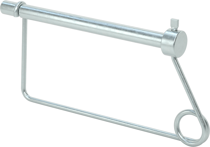 Kare Tel Tutuculu ve Kancalı Çatal Pimi, 1004-1045 Karbon Çelik, 1/4" Çap, 3" Kullanılabilir Uzunluk