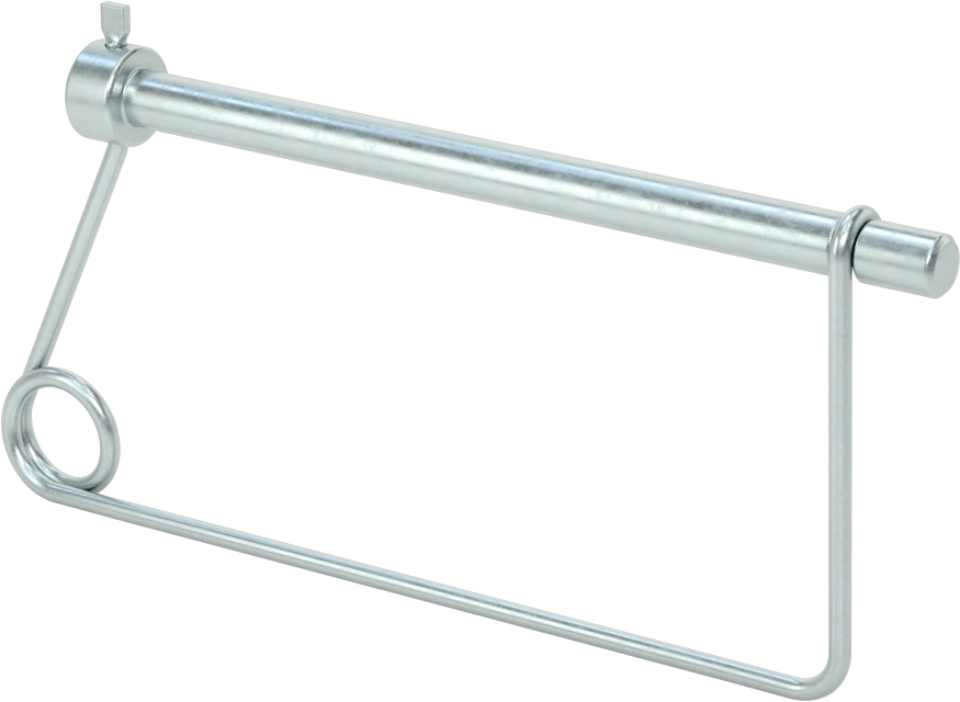 Kare Tel Tutuculu ve Kancalı Çatal Pimi, 1004-1045 Karbon Çelik, 1/4" Çap, 3-1/2" Kullanılabilir Uzunluk