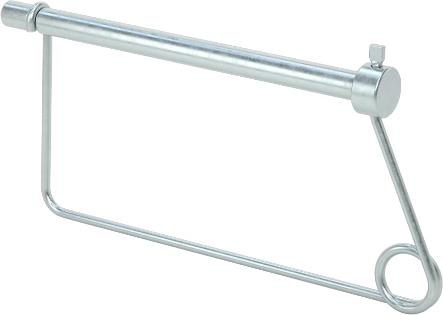 Kare Tel Tutuculu ve Kancalı Çatal Pimi, 1004-1045 Karbon Çelik, 1/4" Çap, 3-1/2" Kullanılabilir Uzunluk