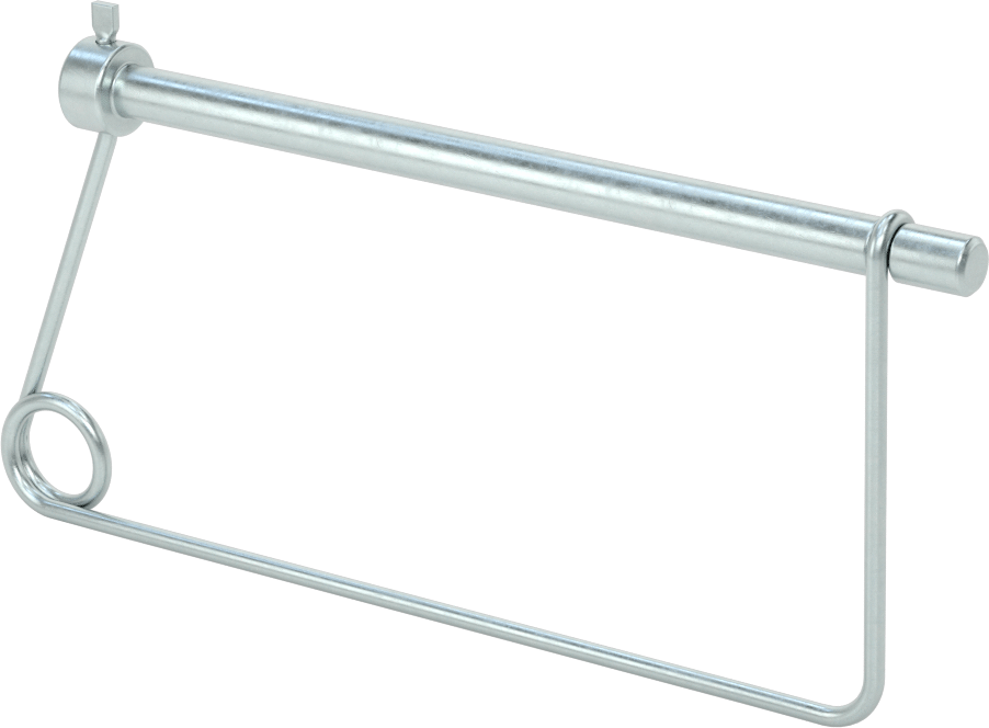 Kare Tel Tutuculu ve Kancalı Çatal Pimi, 1004-1045 Karbon Çelik, 1/4" Çap, 4" Kullanılabilir Uzunluk