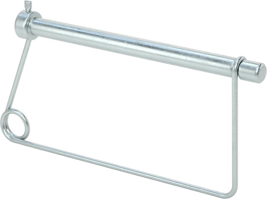Kare Tel Tutuculu ve Kancalı Çatal Pimi, 1004-1045 Karbon Çelik, 5/16" Çap, 4" Kullanılabilir Uzunluk