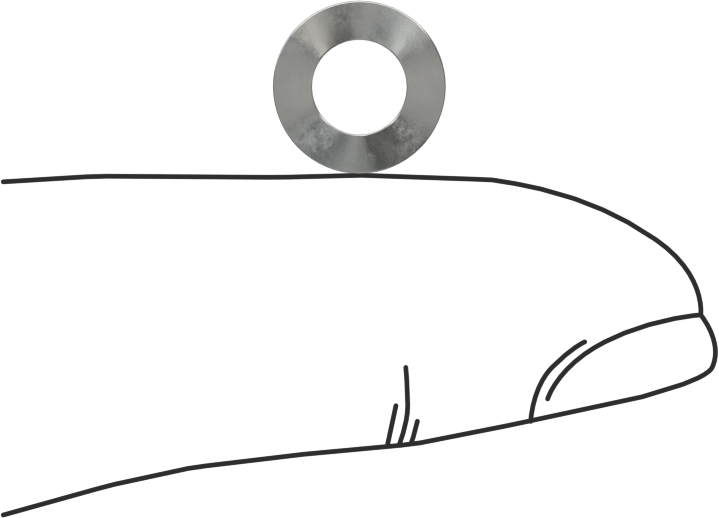 Dalgalı Disk Yay, Çelik, 0.203" ID, 0.368" OD, 0,016 inç Kalınlık