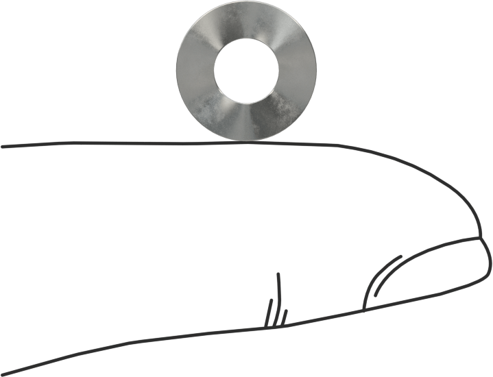 Dalgalı Disk Yay, Çelik, 0.203" ID, 0.438" OD, 0,01 inç Kalınlık