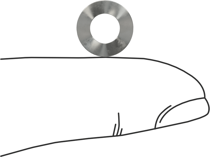 Dalgalı Disk Yay, Çelik, 0.219" ID, 0.414" OD, 0,02" Kalınlık
