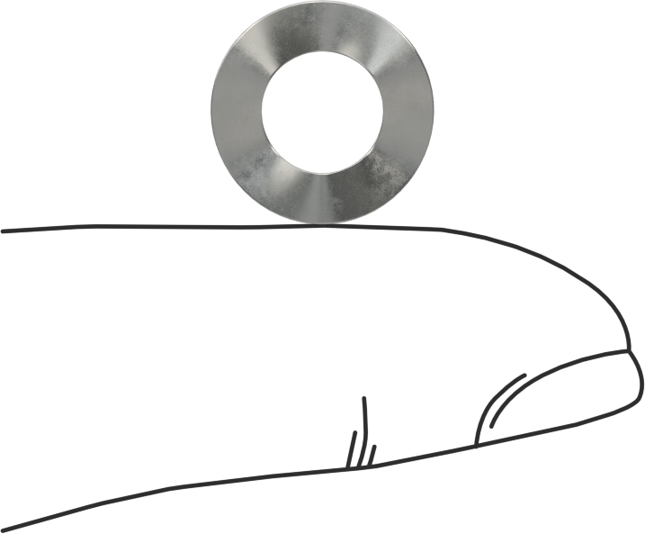 Dalgalı Disk Yay, Çelik, 0.29" ID, 0.531" OD, 0,01 inç Kalınlık