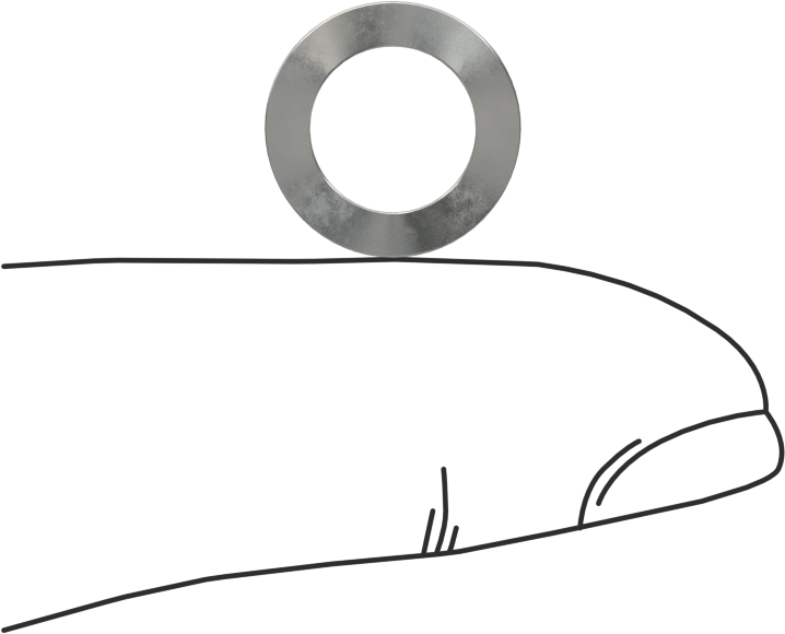 Dalgalı Disk Yay, Çelik, 0.325" ID, 0.5" OD, 0,015 inç Kalınlık