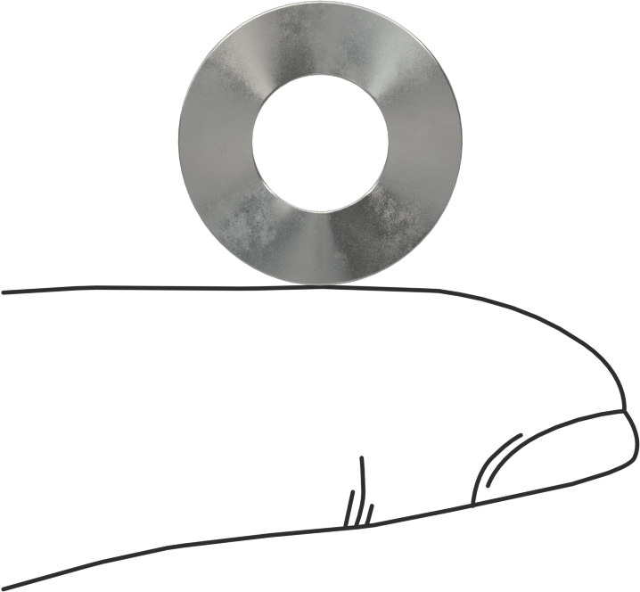 Dalgalı Disk Yay, Çelik, 0.328" ID, 0.682" OD, 0,01 inç Kalınlık