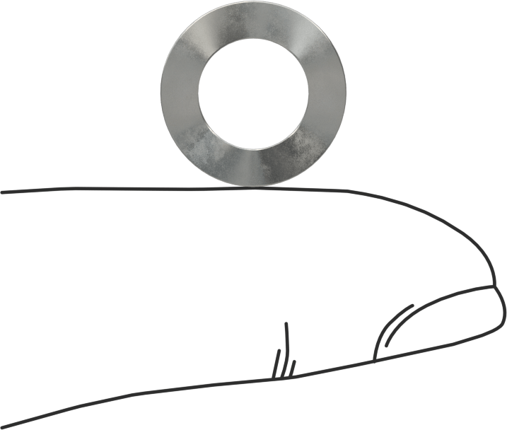 Dalgalı Disk Yay, Çelik, 0.335" ID, 0.562" OD, 0,01 inç Kalınlık