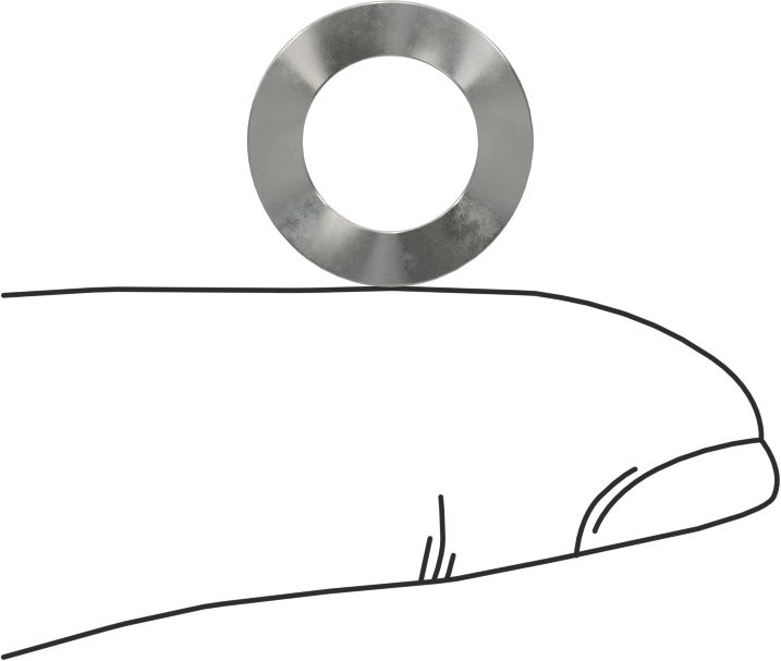Dalgalı Disk Yay, Çelik, 0.346" ID, 0.562" OD, 0,01 inç Kalınlık