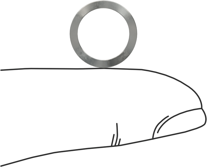Dalgalı Disk Yay, Çelik, 0.385" ID, 0.5" OD, 0,005" Kalınlık